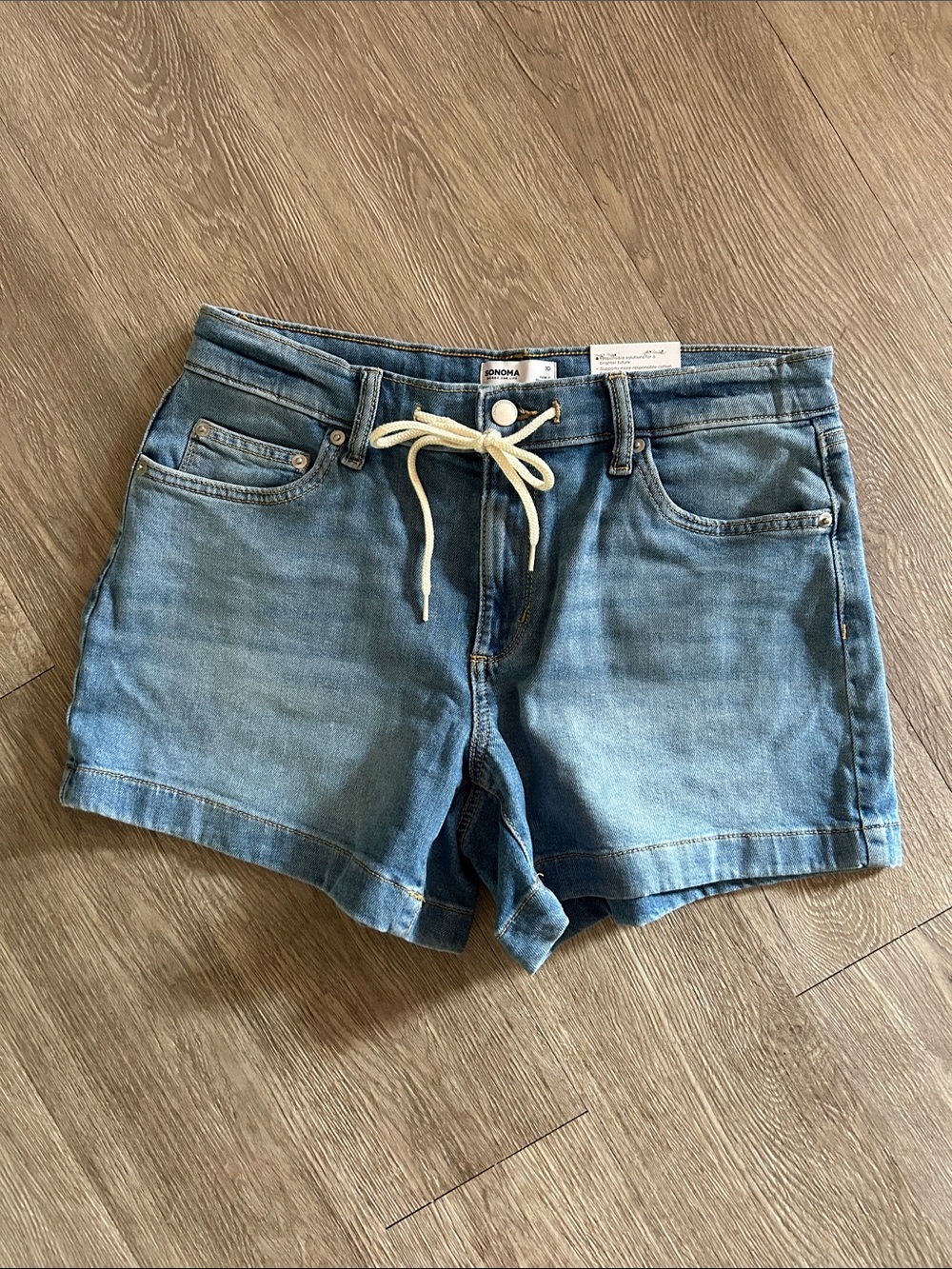 Tie Waist denim shorts